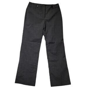 Glencheck Plaid Flat Front Trousers Gray Woman's 6 Petite Business Casual Career